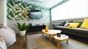 living room with natural light